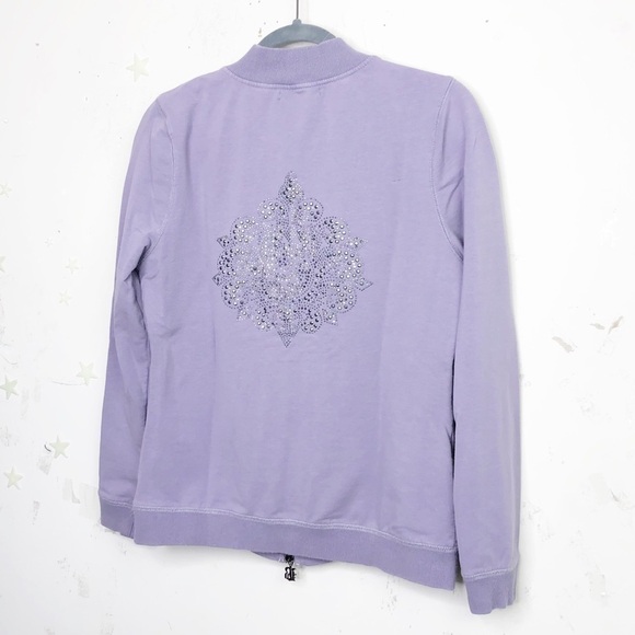 Bcbg Max Azria lavender embellish zip up jacket - Picture 8 of 10